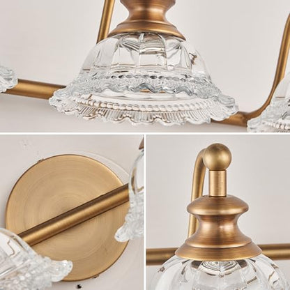 XIEDUN 45" Bathroom Light 6 Light Vanity Light Fixtures (Exclude G9 Bulb) Vanity Lights for Bathroom - color: Brass, size: 6 Light A