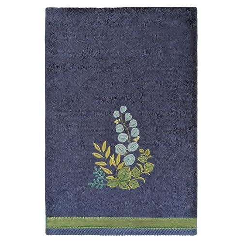 Verdant 4-Piece Luxury Towel Set, Applique Embroidered Bouquet, Plush Turkish Cotton, Durable & Quick Dry, Vibrant Bathroom Ensemble, 2 Bath 2 Hand Towels, Marine - color: Marine, size: 2 Pcs Bath 2 Pcs Hand Towel