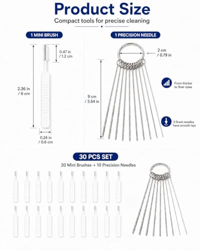 30 Pcs Shower Head Cleaning Brush Set Cleaner Picks - Small Hole Nozzle Unclogger, Anti-Clogging Shower Head Cleaner with Storage Boxes
