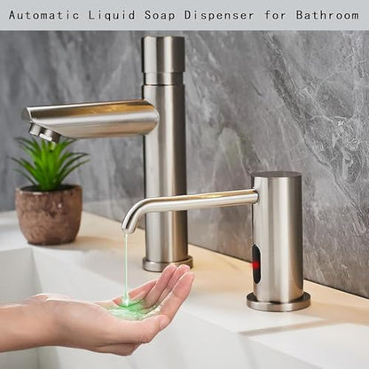 Automatic Soap Dispenser for Kitchen, Electric Soap Dispenser Built in Sink | Touchless Liquid hand Soap Dispenser with 1000ml Bottle, Infrared Sensors Soap Dispenser for Business Bathroom Brushed Nickel - color: Brushed-liquid