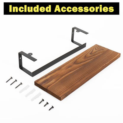 Hand Towel Holder/Towel Ring with Wooden Shelf, Hand Towel Rack, Hand Towel Hanger for Bathroom, Bath Accessories Wall Mounted, (Matte Black, 12"-Squ Shaped) - size: 12"-Squ Shaped