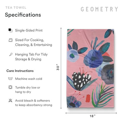 GEOMETRY Kitchen Tea Towels - Quick Dry Microfiber Dish Towels for Kitchen Watercolors, 18" x 30" 2 Pack - color: Watercolors, style: Kitchen Towel - Double