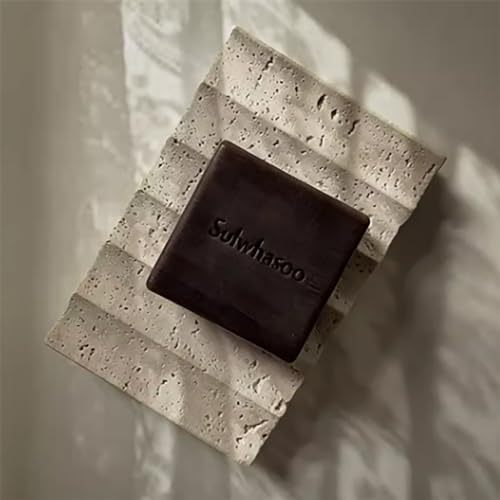 Luxury Travertine Soap Dish Marble Jewelry Ring Tray - Rectangle Marble Soap Tray & - Self Draining Soap Holder for Bathroom, Kitchen, Beige Travertine - color: Beige Travertine