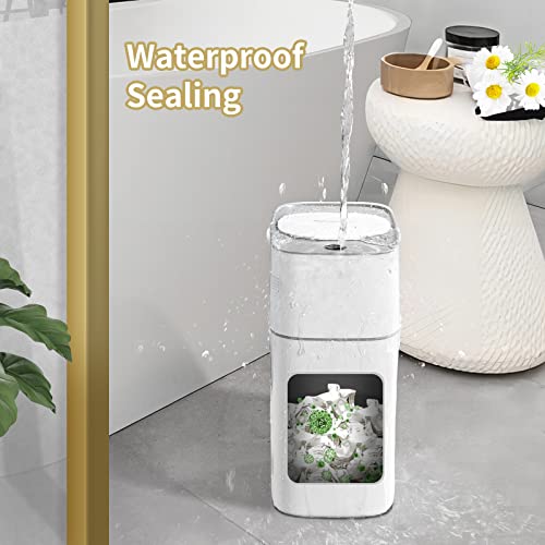 JOYBOS Bathroom Trash Can with Lid Automatic Garbage Can, 3 Gallon Slim Electric Waterproof Narrow Small Garbage Bin,Plastic Trash Bin, 14 L Motion Sensor Rubbish Can for Bedroom Office Toilet