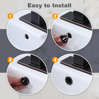 Sink Overflow Ring Oil Rubbed Bronze: ARCORA 2 Pack Bathroom Kitchen Sink Basin Trim Overflow Cover Hole Insert Cap - color: Oil Rubbed Bronze-2 Pack