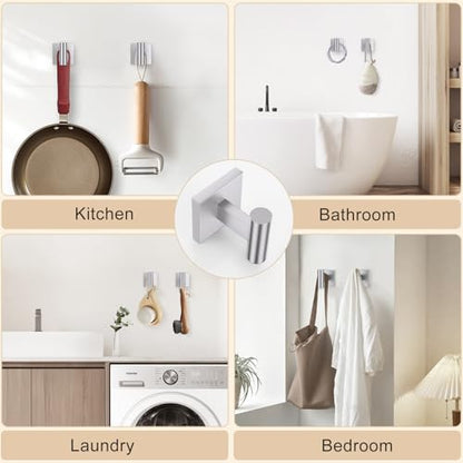 Towel Ring Set 4 Piece Bathroom Hardware Set Includes Towel Ring 2 Towel Hooks and Toilet Paper Holder Stainless Steel Wall Mounted (Brushed Nickel) - color: Brushed Nickel, size: Set C