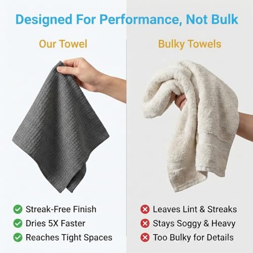 Waffle Weave Microfiber Towel, 12 x 12 inches, Barista Towels, Lint Free Cloth, Glass Towels, Waffle Towels Car Detailing, 6 Pack Premium Microfiber Cleaning Cloth - size: 6 Pack