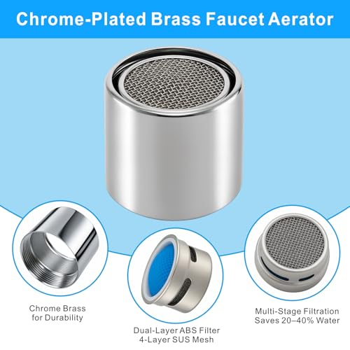 9 Pack Faucet Attachment, Chrome Brass Sink Faucet Accessory, 55/64 Inch 22mm Internal Thread, Replacement Part (M22 Female Thread) - style: 55/64 Inch Internal Thread