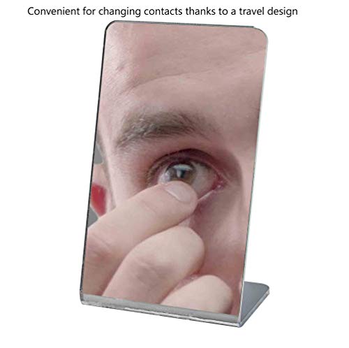 Marketing Holders Acrylic Mirror Slanted Back Counter Top Stand 3 x 5 Unframed Small Vanity Jewelry Makeup Retail Salons or Home Mirrors - size: 5"L x 3"W