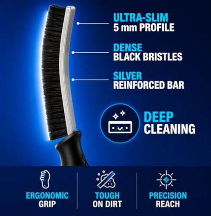 Cadley Cleaning Brush Set of 6, Cleaning Brushes for Household Use, Grout Cleaner Brush with Long Handle, Gap Cleaning Tool, Hard Bristle Brushes for Bathroom, Kitchen & Home Essentials