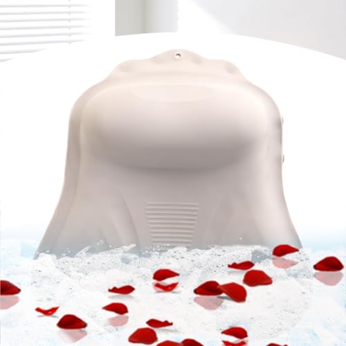 Silicone Bath Pillow for Tub – Ergonomic Bathtub Headrest with Inflatable Air Cushion, Non-Slip Suction Cups & Neck/Back Support – Comfortable Spa Bath Accessory for Relaxation (Cream White) - color: Cream White
