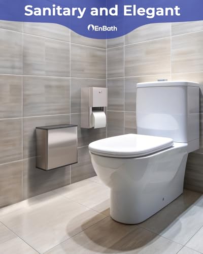 Sanitary Napkin Disposal Receptacle, Tampon Disposal Bin -Wall Mounted Trash Can for Bathroom with Removable Container for Improved Hygiene. Easy Mount to Any Wall/Partition. Includes No-Drill Option