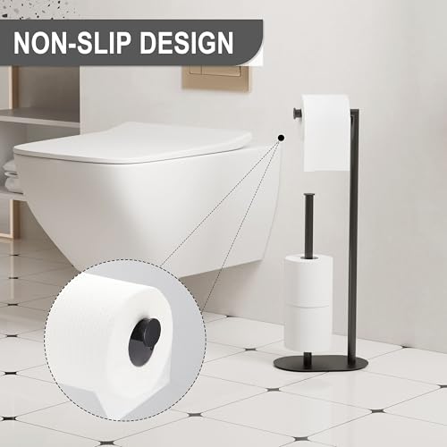 Black Toilet Paper Holder is Crafted from Premium Metal Material,ensuring it Remains Rust-Proof and Durable Over Years of use. - color: Matte Black