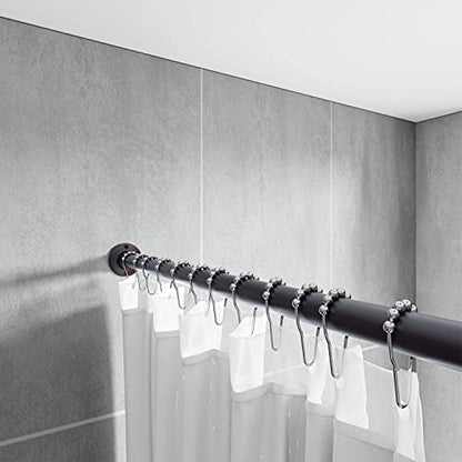Naiture Aluminum 36" Straight Shower Curtain Rod, Oil Rubbed Bronze | One-Piece Rod, Cut to Fit, Rustproof, Heavy-Duty Zinc Alloy Flange, Permanent Wall Mount, Mounting Hardware Included - color: Oil Rubbed Bronze, size: 36''