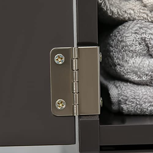 HOMCOM 54" Tall Bathroom Storage Cabinet, Freestanding, 2-Tier Shelf, Brown | Linen Tower, Drawers, Narrow Side Floor Organizer - color: Brown