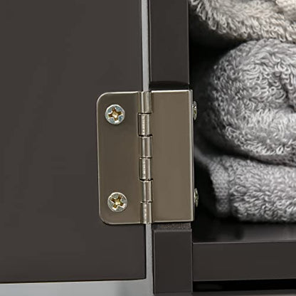 HOMCOM 54" Tall Bathroom Storage Cabinet, Freestanding, 2-Tier Shelf, Brown | Linen Tower, Drawers, Narrow Side Floor Organizer - color: Brown
