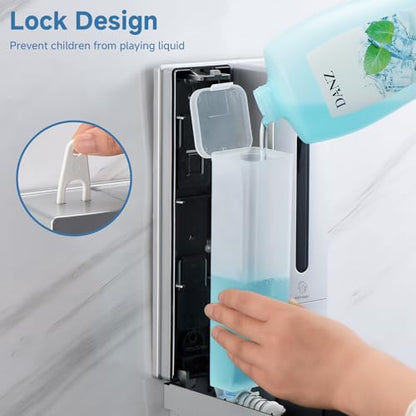 Shampoo Dispenser for Shower - Shower Soap Dispenser Wall Mounted No Drill - Shampoo Body Wash Dispenser 2 Chamber - Easy Install for Bathroom Hotel Silver 800ml - color: Silver 2