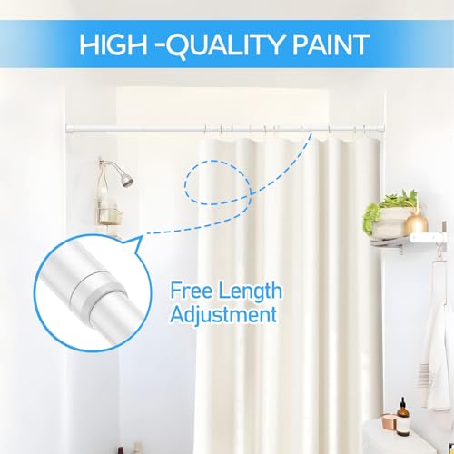 2 Pack Spring Tension Rod, Adjustable 33-59 Inch No Drill, White | 5/8 Inch Diameter Spring Loaded Extendable Tension Curtain Rod, Fits Windows Kitchen Doorway Closet Cupboard - color: White, size: 33-59IN-2P