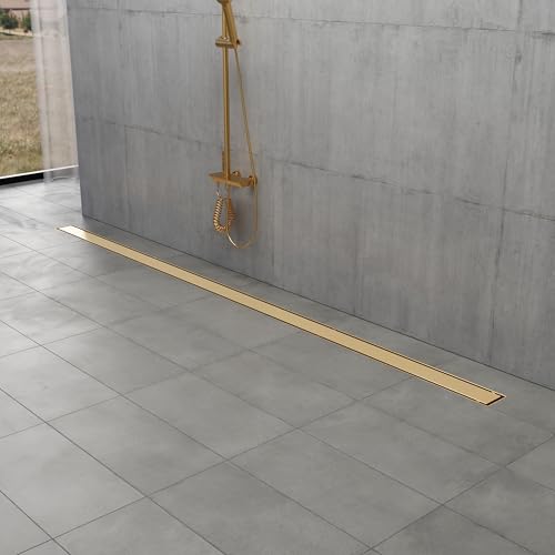 Kingston BSF7227 Stainless Steel Linear Shower Drain, Brushed Brass - color: Brushed Brass
