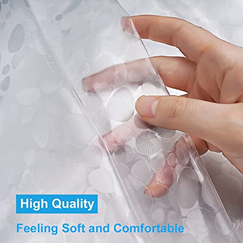 UFRIDAY Clear Shower Curtain Liner 72 x 72 inch,EVA 3D Cobblestone Weighted Plastic Bathroom Shower Curtain Liner with 3 Big Magnets,Transparent. - color: Cobblestone Clear, size: 72"W x 72"L (Pack of 1)