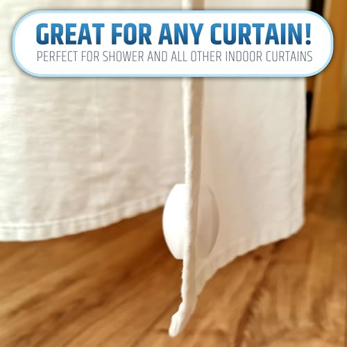 Powerful Anti-Billowing Magnetic Shower Curtain Weights for Splash-Free Bath Experience - 360° Silicone Wrapped - Will Never Rust - Heavy Magnets Prevent Curtain Liners from Blowing | 8 Pairs | White - color: White, size: 8 Standard Pairs
