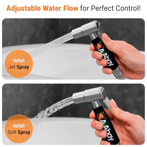 Hot and Cold Bidet Sprayer for Toilet w/Thermal Insulated Grip - Hot Water 180°F Handheld Sink Bidet Shataff - Diaper Sprayers - Muslim Shower Hand Held Attachment for Sink Hose Sprayer - color: Hot & Cold Bidet Sprayer