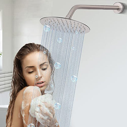 Shower Head Extension Arm, Shower Extender Water Outlet- Lowers Existing, Shower Pipe Extension for Bathroom, Made of Solid Metal Stainless Steel(4 Inch, Brushed Nickel) - color: Brushed Nickel, style: 4 Inch