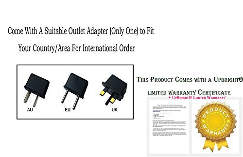 UpBright 2-Prong 9V AC/DC Adapter Compatible with LABIGO LA2 LA3 Pro KS-2629 KS-2639 7.4V 2500mAh Li-ion Battery Electric Bathroom Spin Scrubber Cordless Shower Cleaning Brush Power Supply Charger PSU