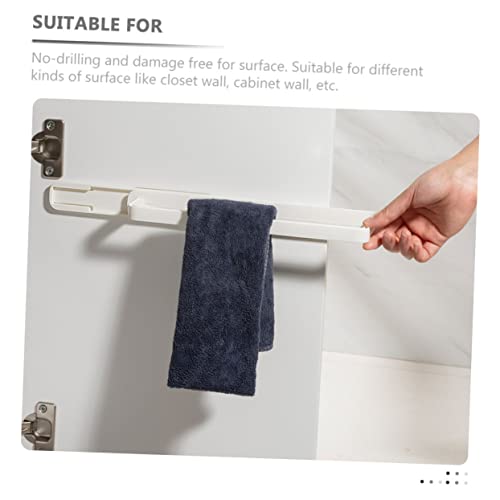 VALICLUD 2pcs Wall-Mounted Sliding Storage Rack Over Door Towel Rack Modern Bathroom Towel Holder Material Space-Saving White