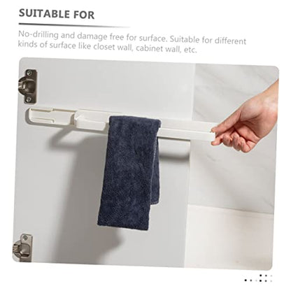 VALICLUD 2pcs Wall-Mounted Sliding Storage Rack Over Door Towel Rack Modern Bathroom Towel Holder Material Space-Saving White