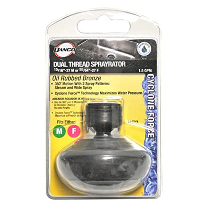 Danco Dual Thread Premium Swivel Water-Saving Sprayrator, Oil Rub Bronze, 10503 - color: Oil Rub Bronze, size: Dual Thread Premium Swivel Water-Saving