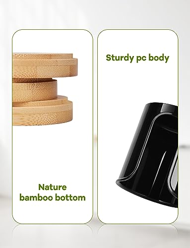Bathroom Cup Dispenser - Small Cup Holder for Dixie 3 oz Bathroom Cups, Mouthwash Cups, 3 4 Ounce Cup Dispenser - PC/Bamboo, Black, Pack of 1 - color: Black/Bamboo/1Pack