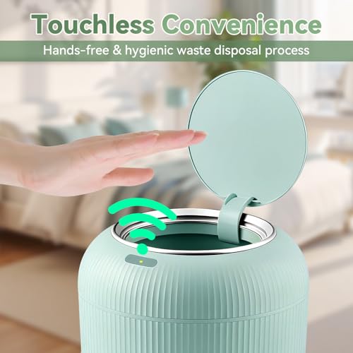 Procade Blue Bathroom Trash Can with Lid,Small Automatic Touchless Trashcan | 3 Gal Motion Sensor Trash can with Legs,Mini Auto Garbage Can,Smart Plastic Waste Basket for Bedroom,Kitchen,Dorm,rv,Office - color: Blue