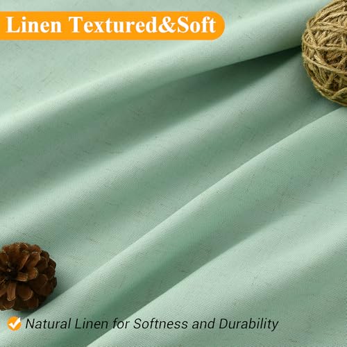 Aqua Green 42 Inch Shower Curtain - Stall Narrow Half Linen Ultra Thick Fabric Shower Curtain Set with Hooks, Boho Farmhouse Rustic RV Camper Bath Curtains for Bathroom, 42x72 - color: Aqua Green, size: 42"W x 72"L (Pack of 1)