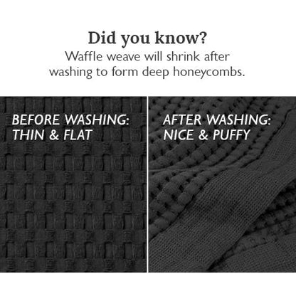 GILDEN TREE Waffle Bath Sheet Quick Dry Towel, Thin Luxury Bath Towels, 40x80 Large Bath Towels 2 Pack Bath Sheets, Modern Style (Faded Black) - color: Faded Black, size: Bath Sheet (40" x 80") 2 Pack
