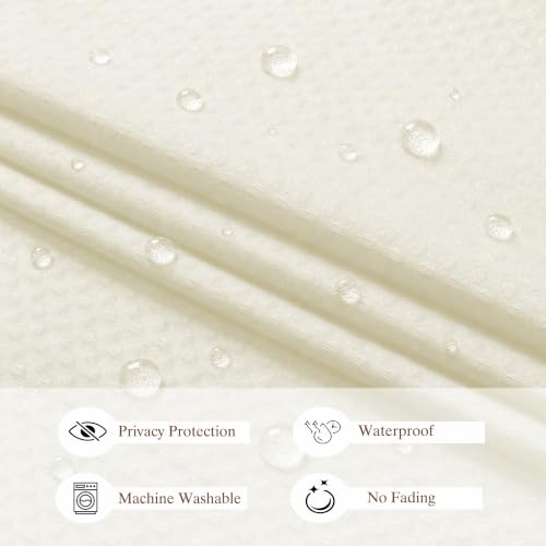 Aiyufeng Waterproof Fabric Shower Curtains for Bathroom，Dot Like Embossed Textured Soft Polyester Cloth Stall Shower Curtain，Hotel Luxury Quality Machine Washable，36Wx72L，Cream - color: Cream, size: 36"W x 72"L (Pack of 1)