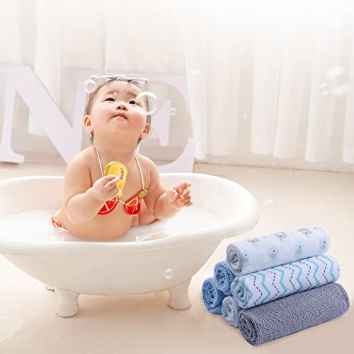 softan Baby Washcloths, 24Pack Baby Wash Cloths Extra Soft & Ultra Absorbent, Baby Towels and Washcloths Face Towels for Unisex Boys Girls Body, Washclothes Gentle on Sensitive Skin, 9x9 Blu Elephant - color: Blue Elephant