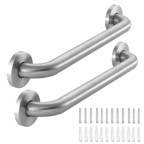 Stainless Steel Bathroom Safety Shower Grab Bar, Anti Slip Bathtubs Grab Bars,Toilet Assist Saft Handle Handrail ADA Compliant 500lbs for Handicap Elderly Senior (Brushed, 24 Inches 2 Pack) - size: 24 inches (2 Pack)