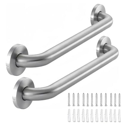 Stainless Steel Bathroom Safety Shower Grab Bar, Anti Slip Bathtubs Grab Bars,Toilet Assist Saft Handle Handrail ADA Compliant 500lbs for Handicap Elderly Senior (Brushed, 18 Inches 2 Pack) - size: 18 inches (2 Pack)