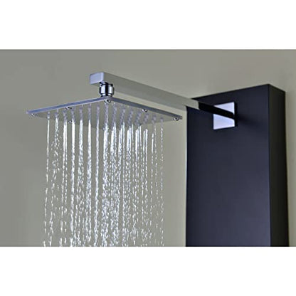 ANZZI Shower Head Panel Tower System, Ronin, Black Aluminum, 2 Turbo Jetted | Includes Two Adjustable Body Spray Jets For Targeted Water, Constructed From Stainless Steel With A Matte Finish - color: Matte Black, style: 2 Jets
