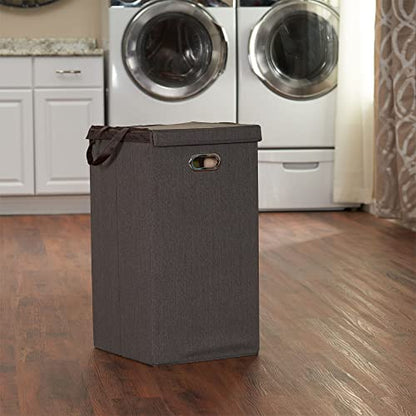 Household Essentials Laundry Hamper with Lid, Removable Mesh Liner, and Magnetic Closure, Gray - color: Cobblestone, style: Single