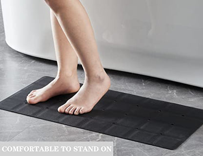 Webos Foldable Non Slip Silicon Bath Mat Bathtub mat Shower mats no Suction Cups for Textured Tub and Reglazed Tub(Foldable - Black, 28-inch x 14-inch) - color: Foldable-black