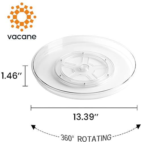 vacane 2-Pack 13Inch Lazy Susan Cabinet Organizer, Plastic Rotating Organizer Spice Rack Condiment Organizer for Pantry, Countertop, Cupboard, Refrigerator-Clear - size: 13 Inch | 1 Tier