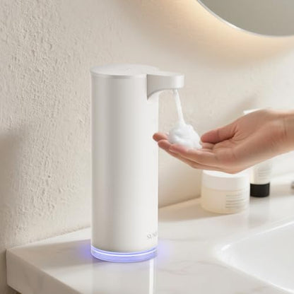 Automatic Foam Soap Dispenser, 0.2s Fast Sensor, USB-C Rechargeable, Smudge-Resistant Stainless Steel, Touchless Liquid & Foaming Soap Dispenser for Bathroom, Kitchen, Hotel, White - color: White