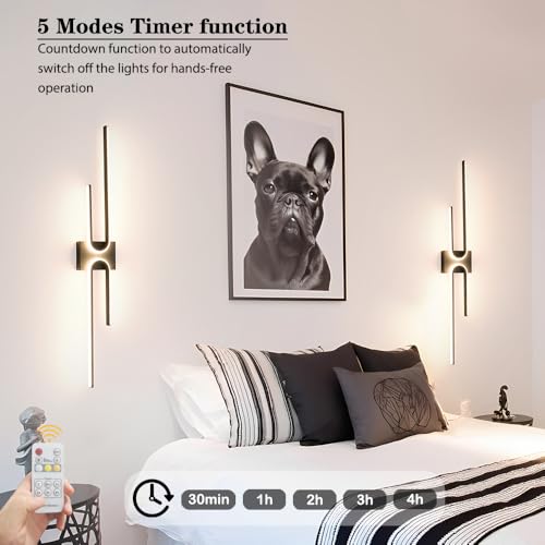 Vanity Light for Bathroom Lighting Over Mirror Black Dimmable 3CCT Vanity Lighting Fixture Modern Bath Vanity Bar 39in Led Bathroom Wall Sconce Lighting for Bedroom Living Room with Remote Control - color: Black B