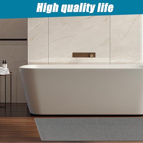 Extra Large Shower Mat, 58"x32" Large Shower Mat Non-Slip, Bathtub Mat Non-Slip, Quick Dry Bathtub Mats Soft PVC Loofah Trimmable Bathroom Rugs, Shower and Wet Areas for Tub and Bathroom,Grey - color: Grey, size: 58" x 32" (Rectangular)