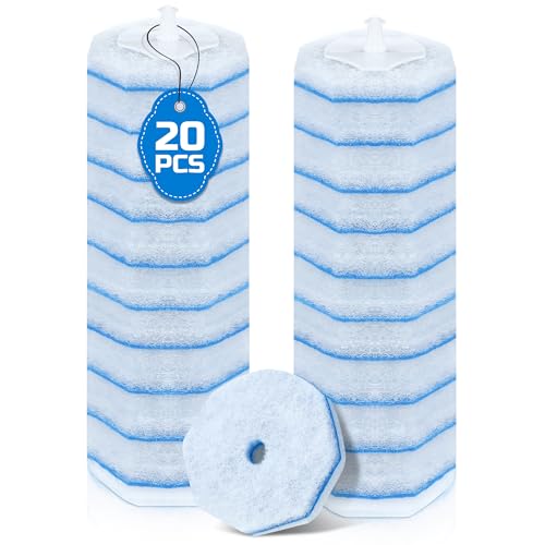 Disposable Toilet Brush Heads, 20 PCS Toilet Wand Refills Compatible with Clorox Toilet Wand Handles, Fiber Scrub Replacement Pads