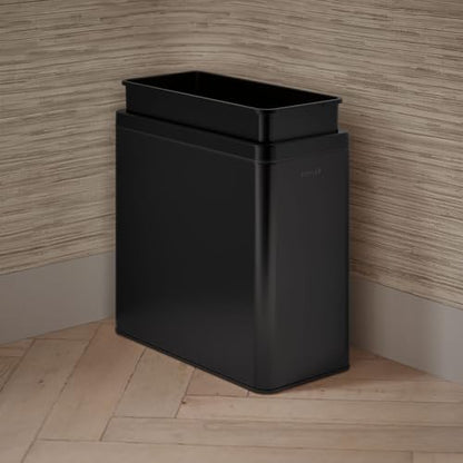 Kohler K-31313-BST 12-Liter Open-Top Trash Can, Black Stainless Steel - color: Black Stainless Steel, size: 3.1 Gallon - Open Top