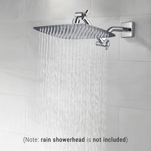 G-Promise 6 Inch Shower Extender with 6 Inch Shower Arm and Flange(Chrome) | Solid Brass Construction, Height and Angle Adjustable, Standard Connection Thread, All Installation Tools Included - color: Chrome, style: 6 Inch
