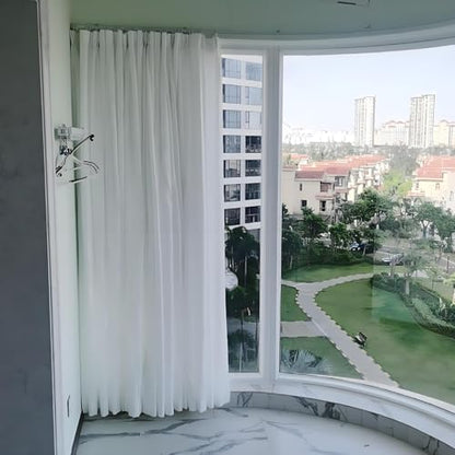 Aluminum Flexible Curtain Track, Ceiling/Wall Mount Curtain Rail System, Curved Shower Curtain Rod, for Curved Shower Curtain, RV(White,170cm/5.6ft) - color: White, size: 170cm/5.6ft